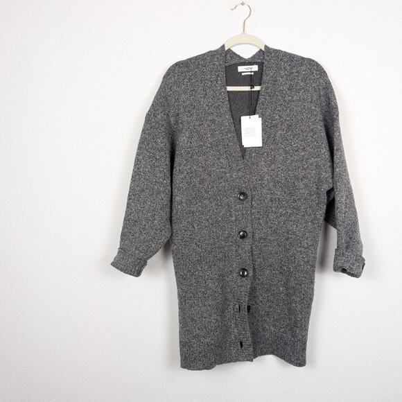 NWT Etoile Isabel Marant Grey Moana Cinched Wool Oversized Sweater Size 2 - Picture 3 of 9